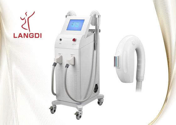 Machines libres d'épilation de laser de douleur de chargement initial Shr d'affichage à cristaux liquides de 8,0 pouces avec 2 poignées